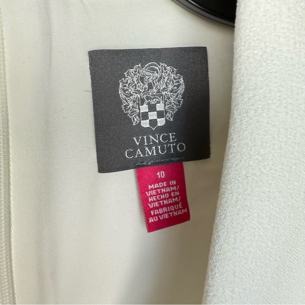 NWT Vince Camuto Notch Collar Long Sleeve Stretch White Crepe Blazer Dress - Picture 7 of 7